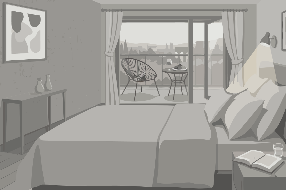 Deluxe Zweibettzimmer mit Balkon - Gartenblick